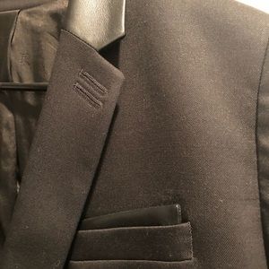 The Kooples Leather Accent Suit Jacket